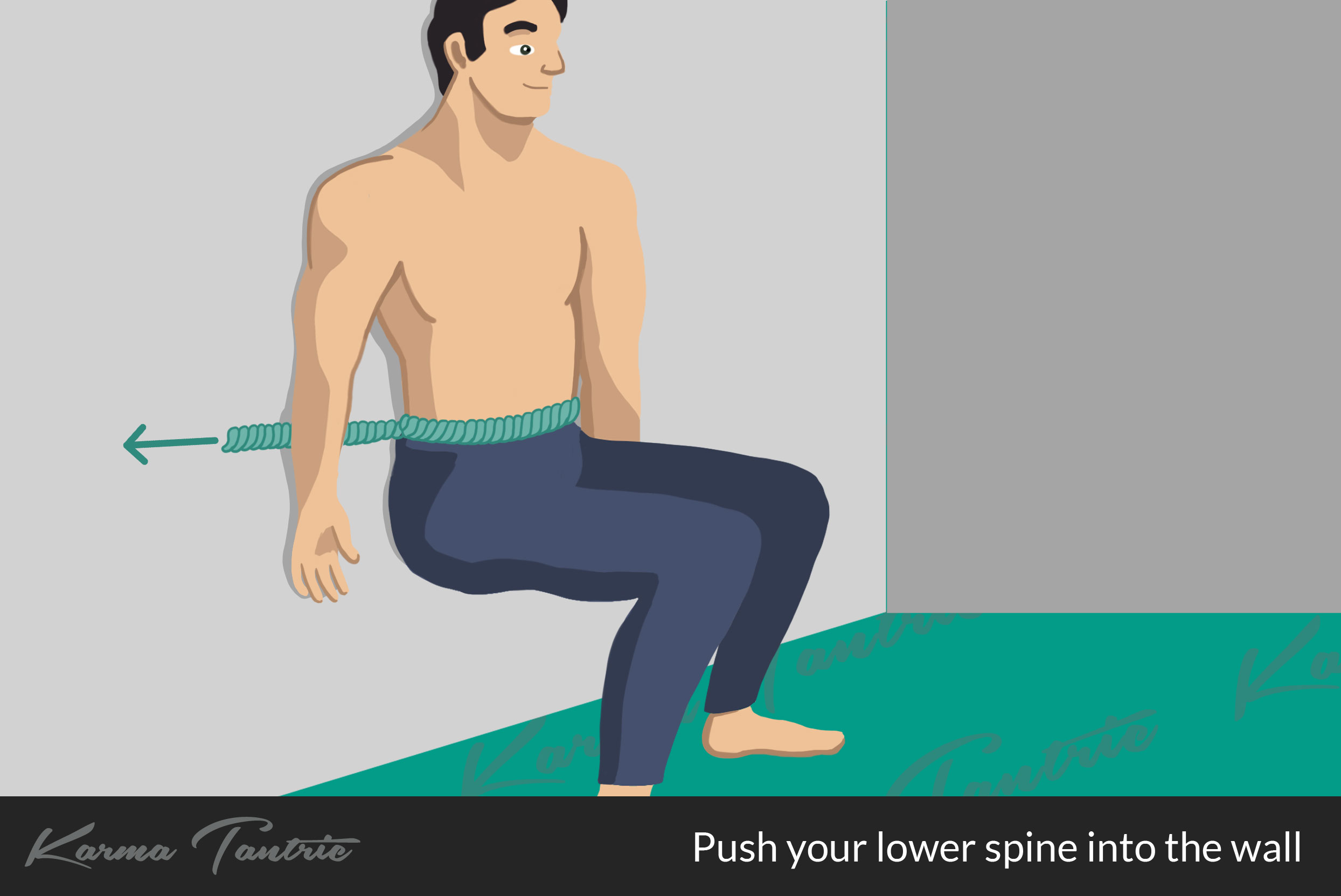 Push your lower spine into the wall