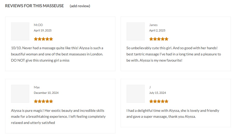 Reviews of Alyssa's massage service