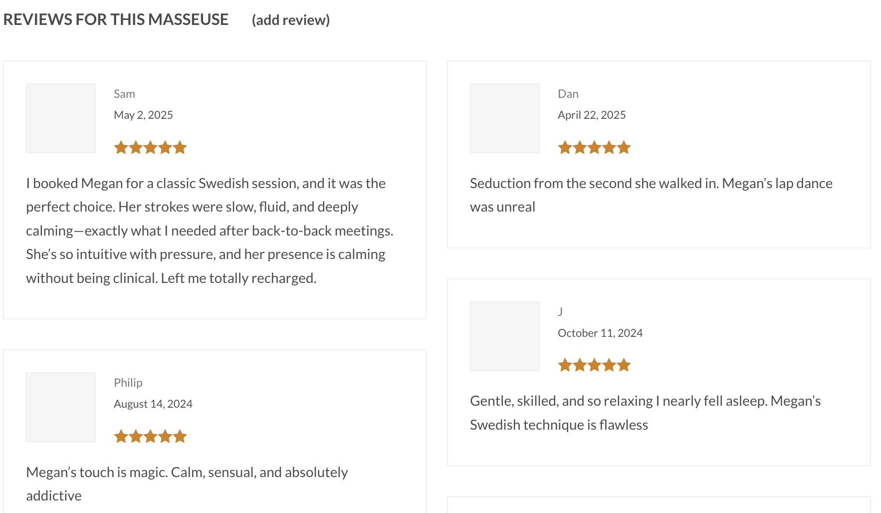 reviews for Megan