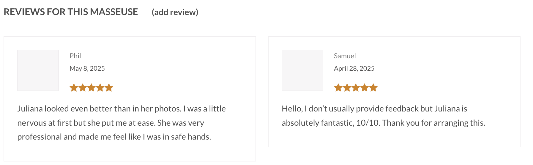 reviews for juliana