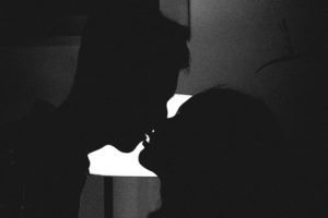 a couple about to kiss